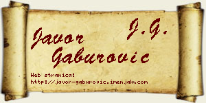 Javor Gaburović vizit kartica